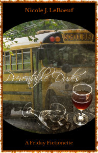 Cover art attributions: School bus photo by Die4kids (Own work, CC BY-SA 3.0) via Wikimedia Commons; wine glasses photo by Agnali (CC0/Public Domain) via Pixabay.com